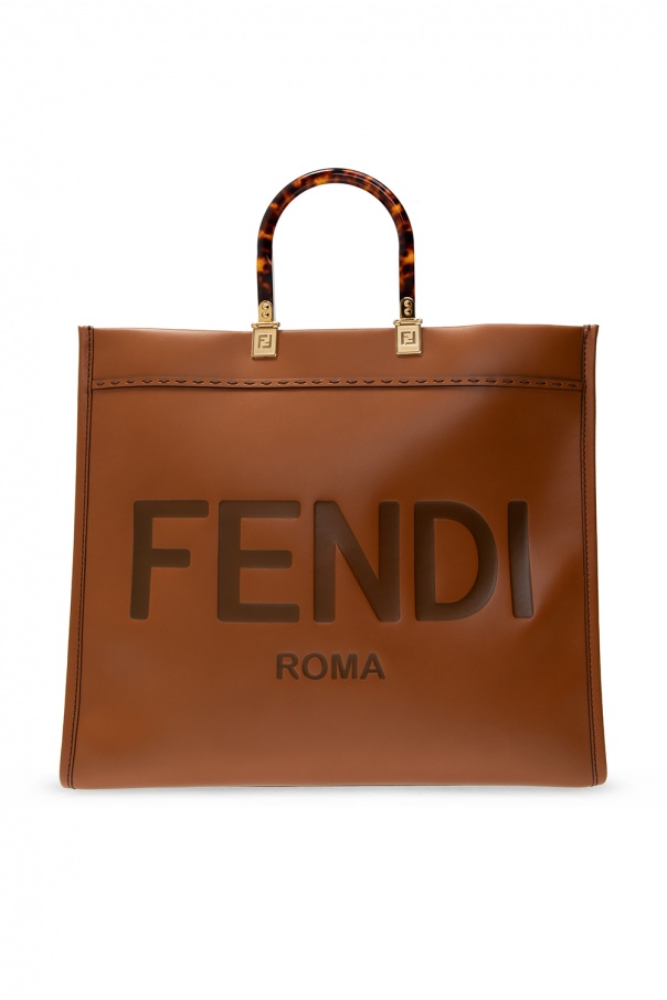 SchaferandweinerShops KR Sac a main fendi striped Baguette en cuir blanc Sunshine shopper bag Fendi